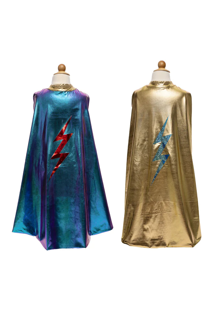 Great Pretenders Lighting Holographic Cape - Rev Blue - SZ 5-6