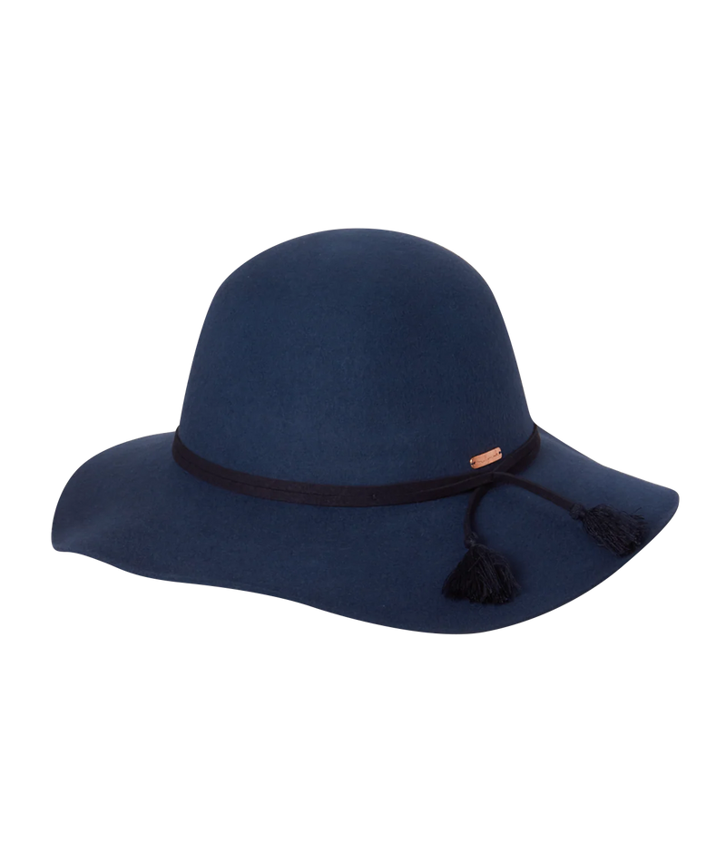 Girls Wide Brim Hat - Aubrie - Navy Various Sizes