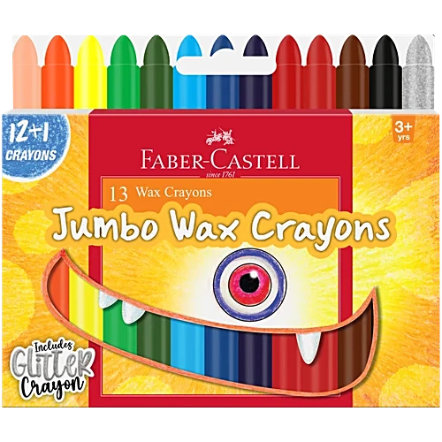 Faber-Castel Jumbo Wax Crayons 12 Piece + 1 Glitter