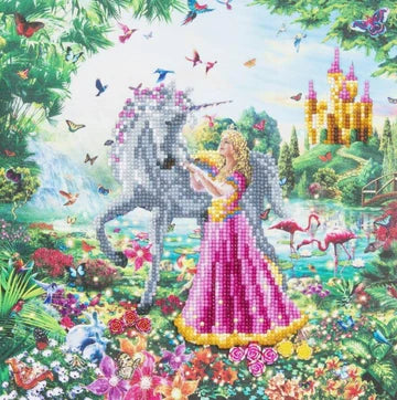 Crystal Art Mounted Kit (Med) - The Princess and the Unicorn
