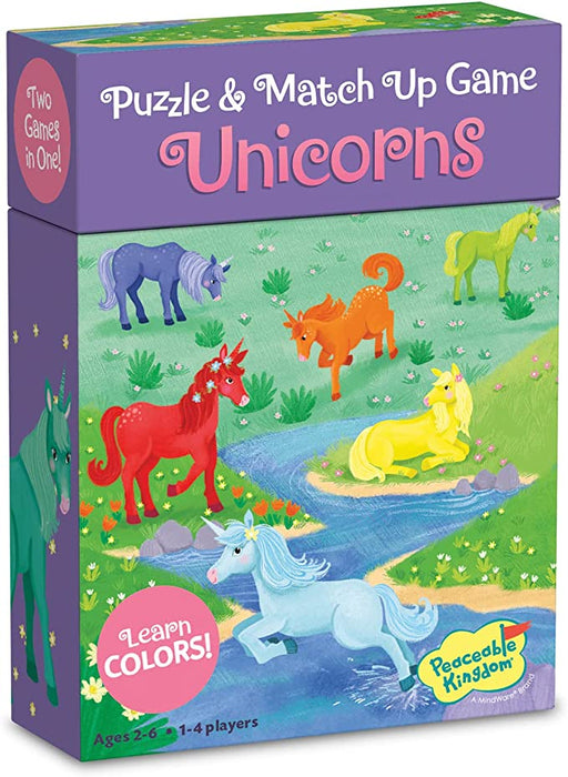 Peaceable Kingdom Unicorn Match Up and Puzzle Game