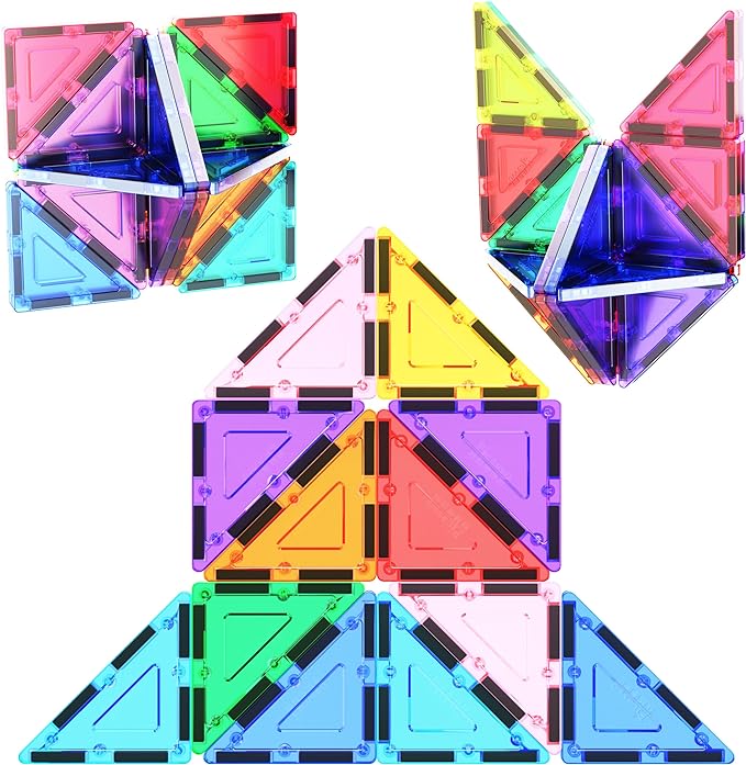 PicassoTiles Magnetic Right Triangle Expansion Pack - 12pc