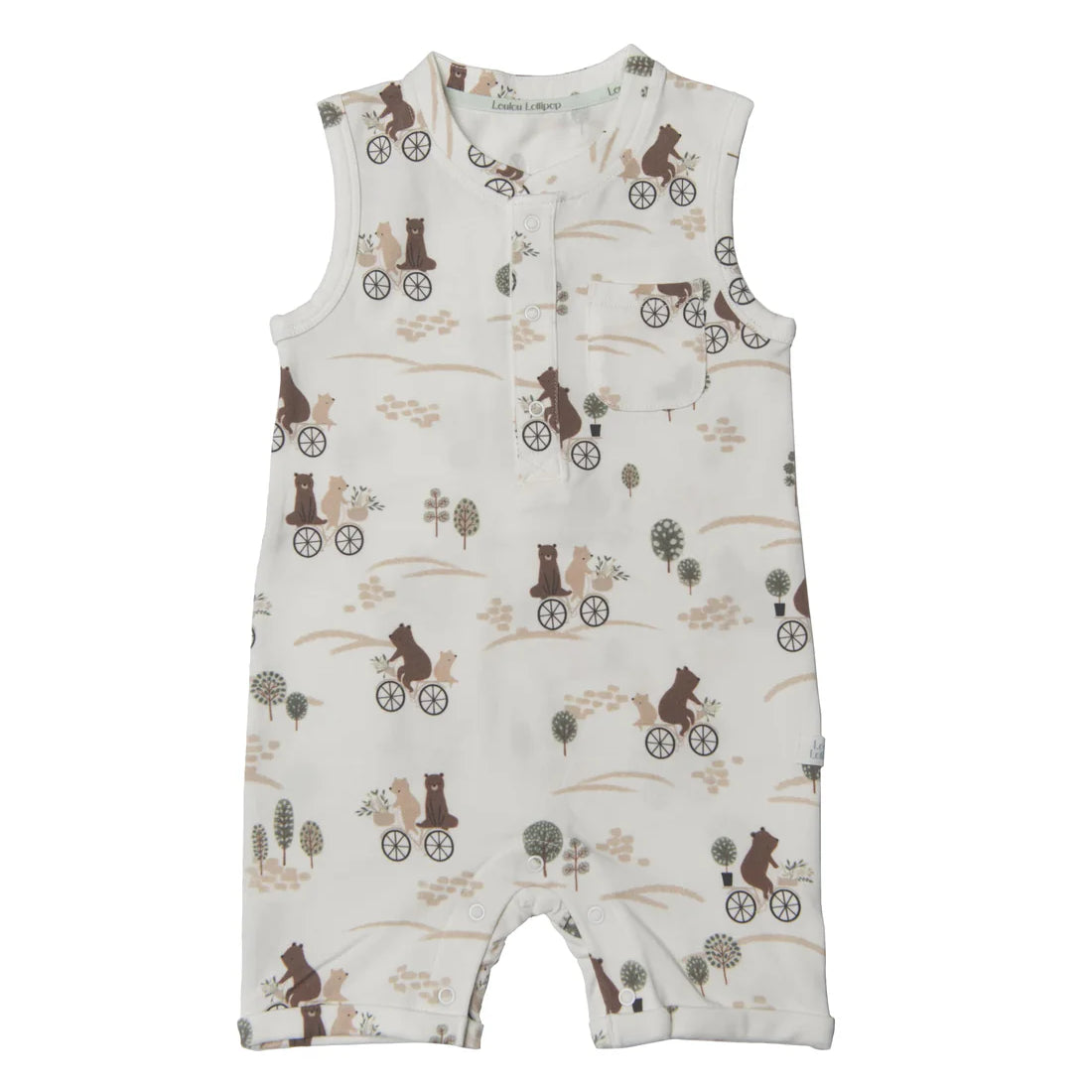 Loulou Lollipop Short Romper - Bears on Bikes - Various Sizes