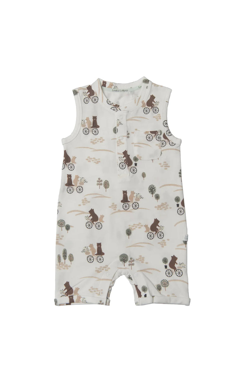Loulou Lollipop Short Romper - Bears on Bikes - Various Sizes