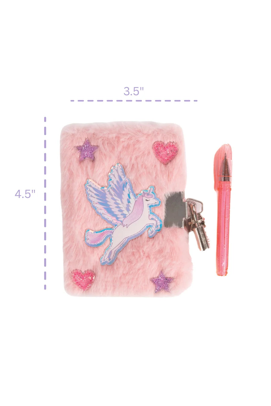 Great Pretenders Amazing Alicorn Mini Furry Journal with Pen, Lock & 2 Keys