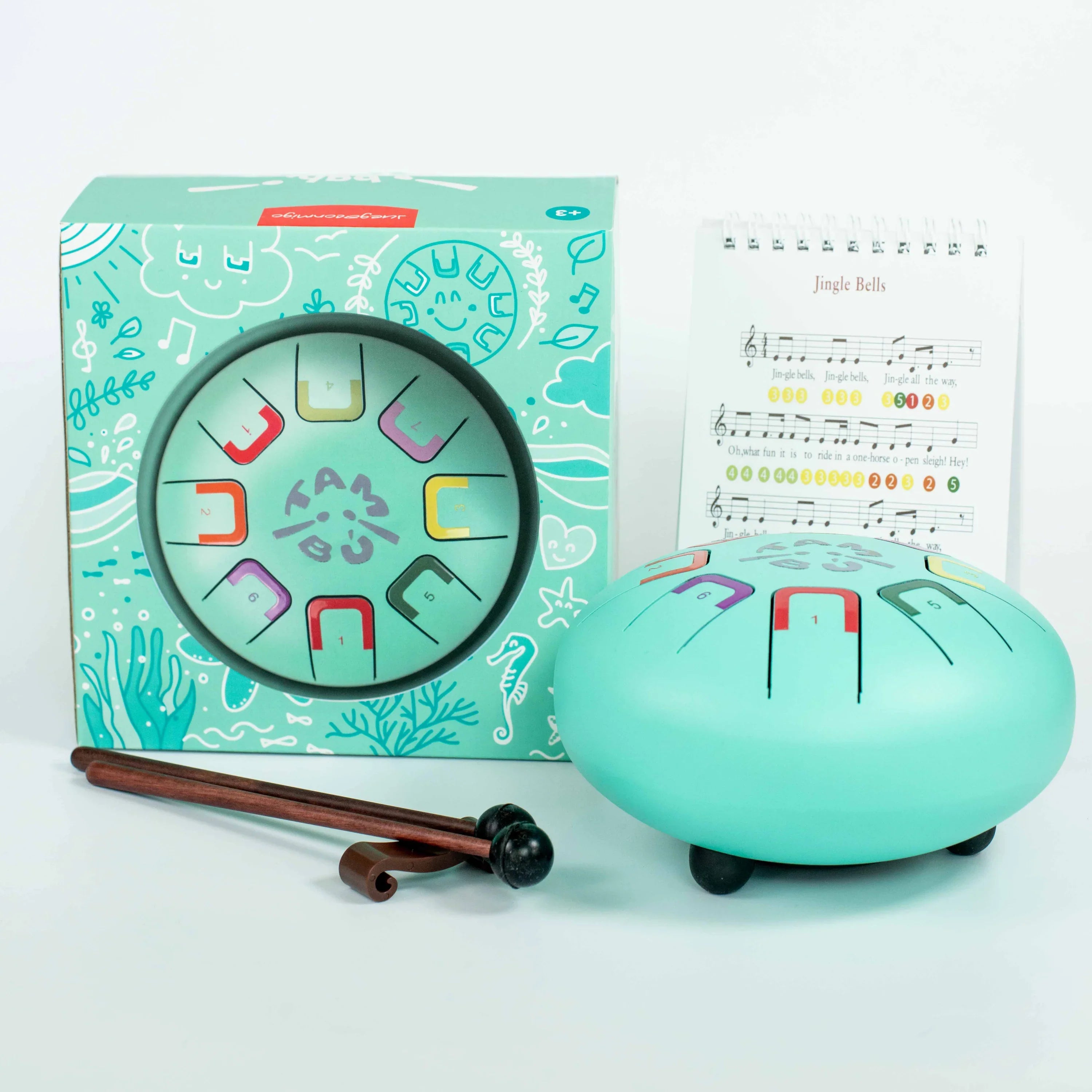 6" Tambu Tongue Drum 8 Tones - Teal Peal