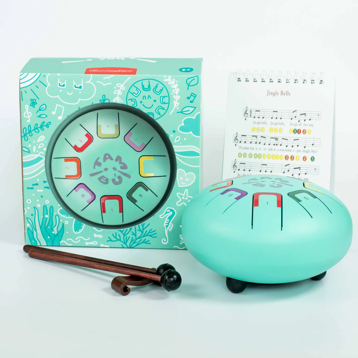6" Tambu Tongue Drum 8 Tones - Teal Peal