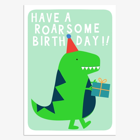 Birthday Card Roarsome Dino