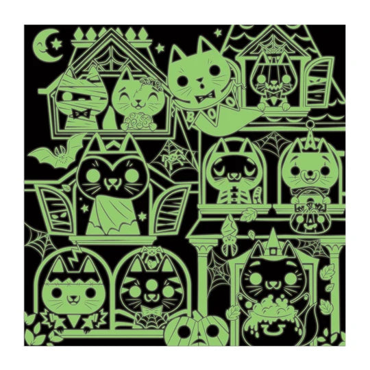 Galison 300 Piece Glow in the Dark Puzzle - Haunted House Cats