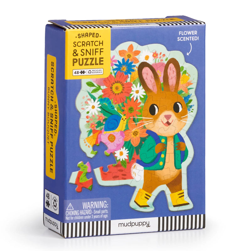 Bunny Bouquet 48 Piece Scratch and Sniff Shaped Mini Puzzle