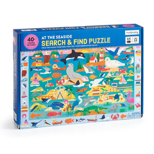 Mudpuppy 64 Piece Search and Find Puzzle - At the Seaside