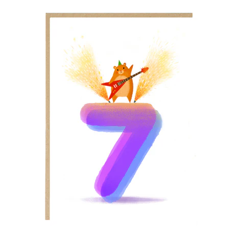 Birthday Card Number 7 Guitar