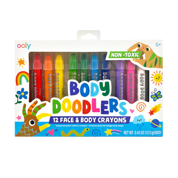 ooly Body Doddlers Face & Body Crayons - Set of 12