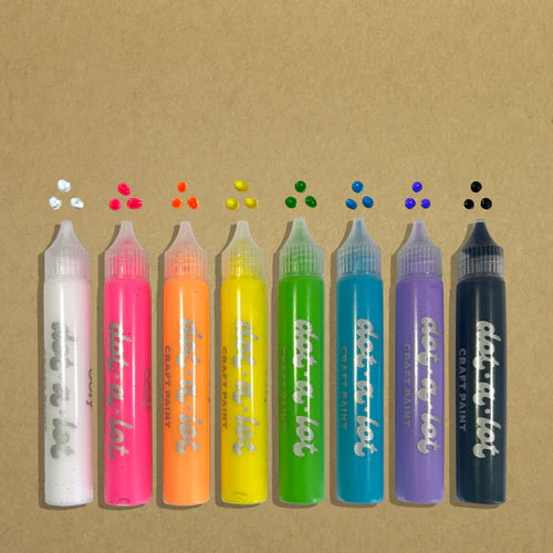 ooly Dot-a-Lot 3D Dimensional Craft Paint - Brights - Set of 8