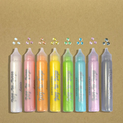 ooly Dot-a-Lot 3D Dimensional Craft Paint - Pearlescent - Set of 8