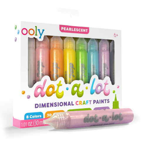 ooly Dot-a-Lot 3D Dimensional Craft Paint - Pearlescent - Set of 8