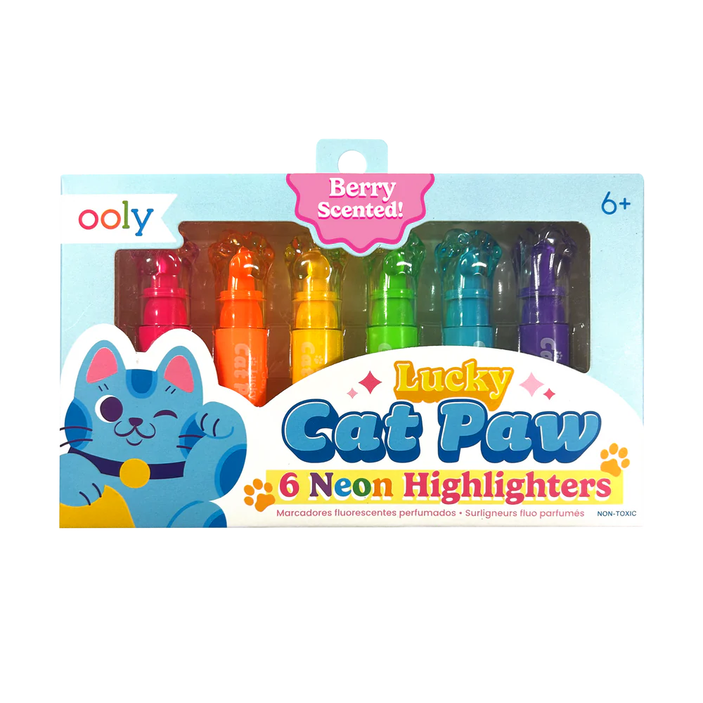 ooly Lucky Cat Paw: Scented Neon Highlighters - Set of 6