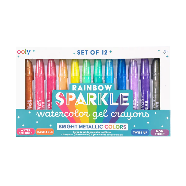 ooly Rainbow Sparkle Metallic Watercolor Gel Crayons