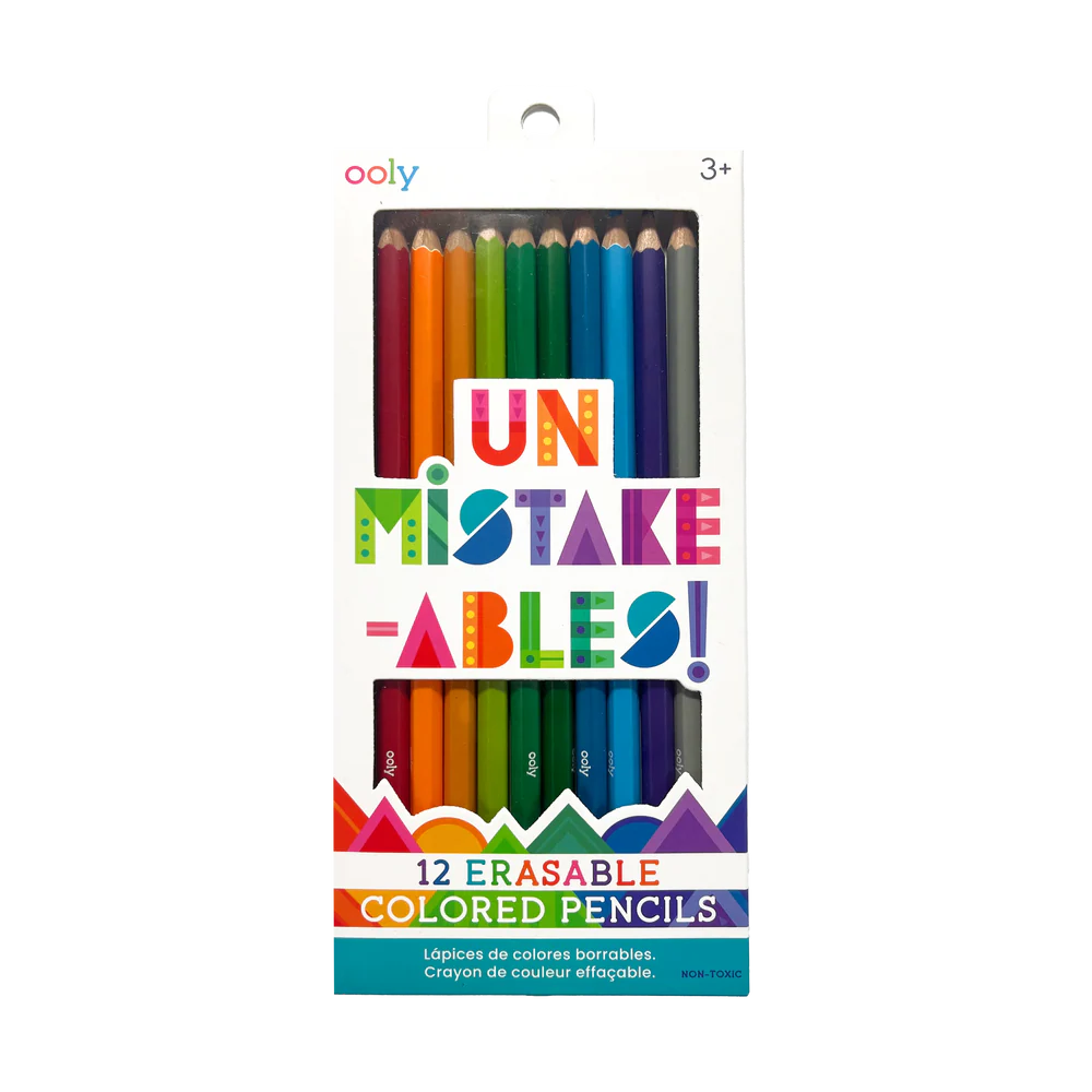ooly Un-Mistake-Ables! Erasable Coloured Pencils - Set of 12