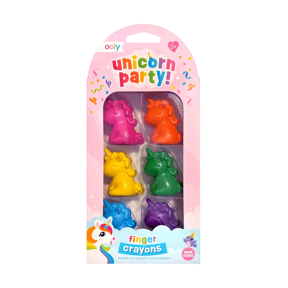 ooly Unicorn Party Finger Crayons - Set of 6