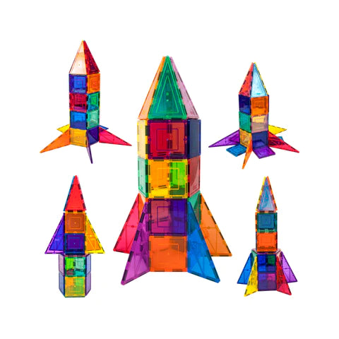 PicassoTiles Magnetic Rocket Tile Set - 32pcs