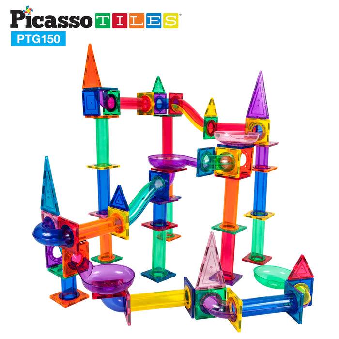 PicassoTiles Magnetic Marble Run Track Set - 150pcs