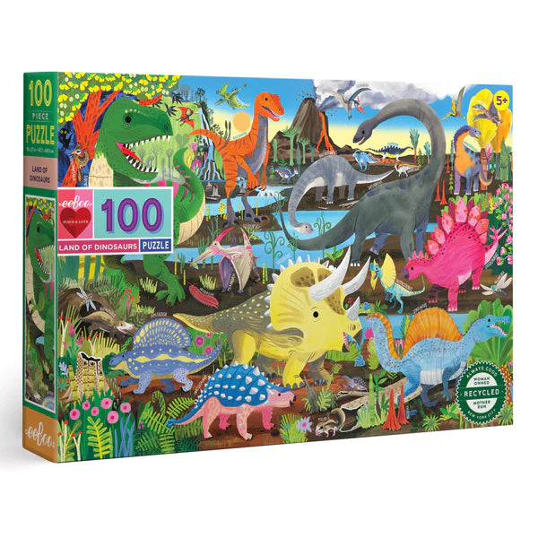 eeBoo Land of Dinosaurs 100pc Puzzle