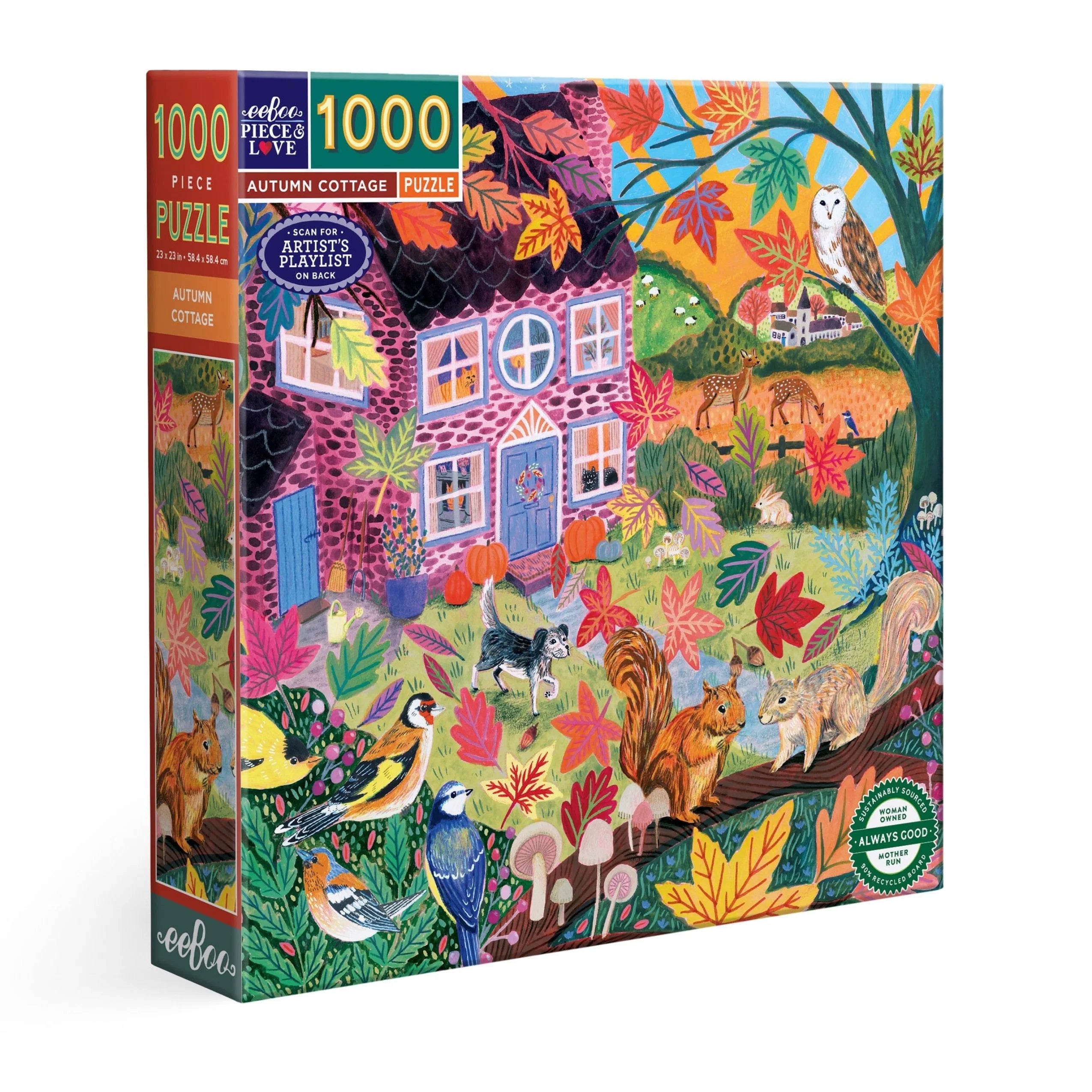 eeBoo Autumn Cottage 1000 Piece Puzzle