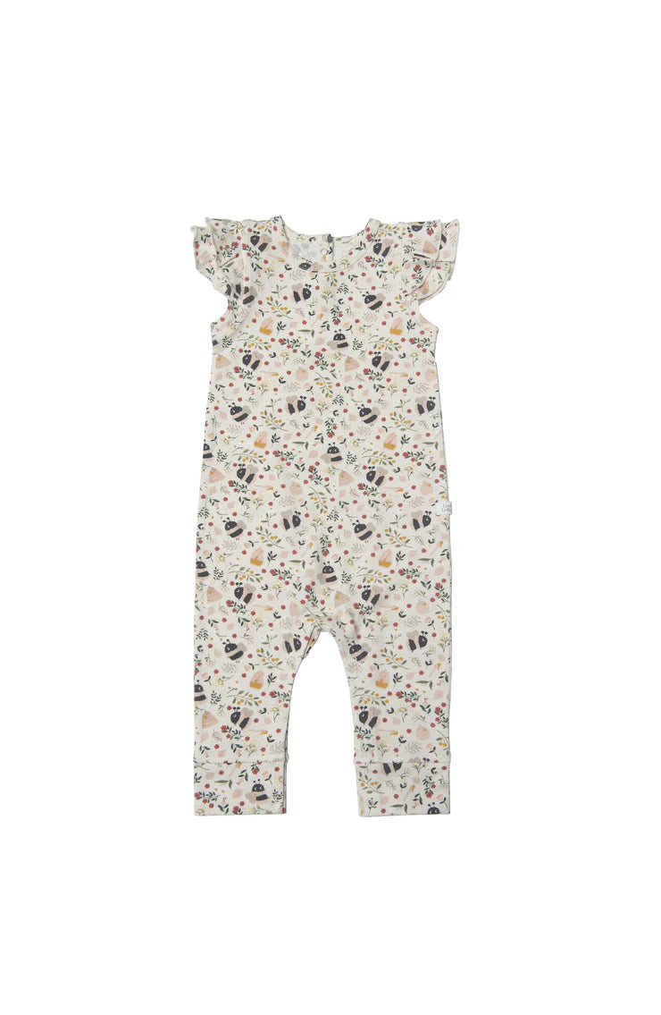 Loulou Lollipop Ruffle Romper - Bumble Bees - Size 0-3 Months