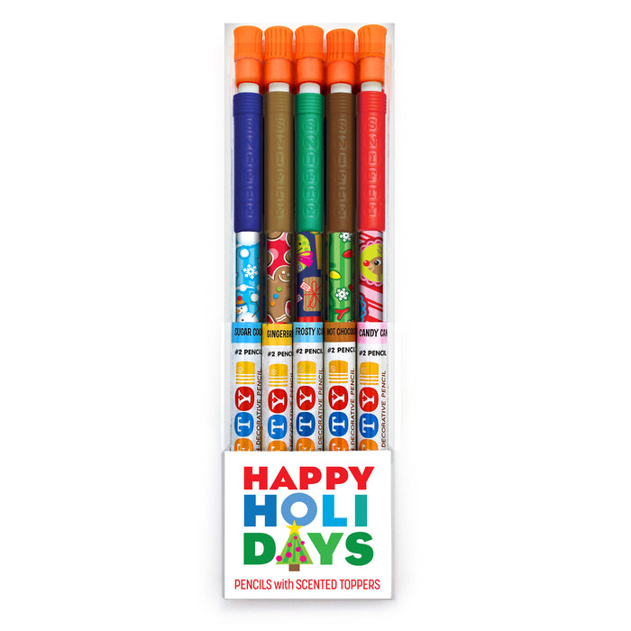 Scented Pencil Toppers – 5 Pack Holiday