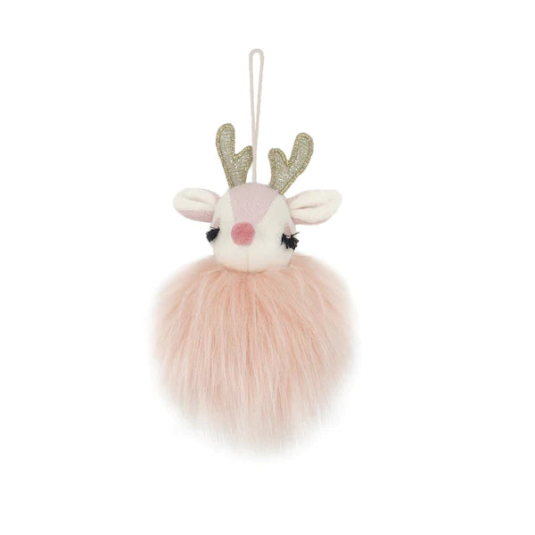 Mon Ami Pink Reindeer Ornament