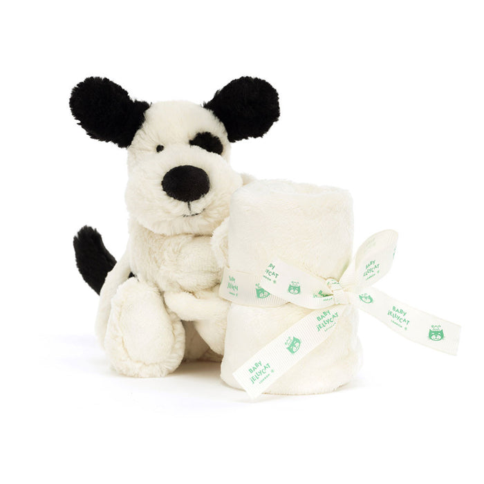 Jellycat Bashful Black & Cream Puppy Soother (Recycled Fibres)