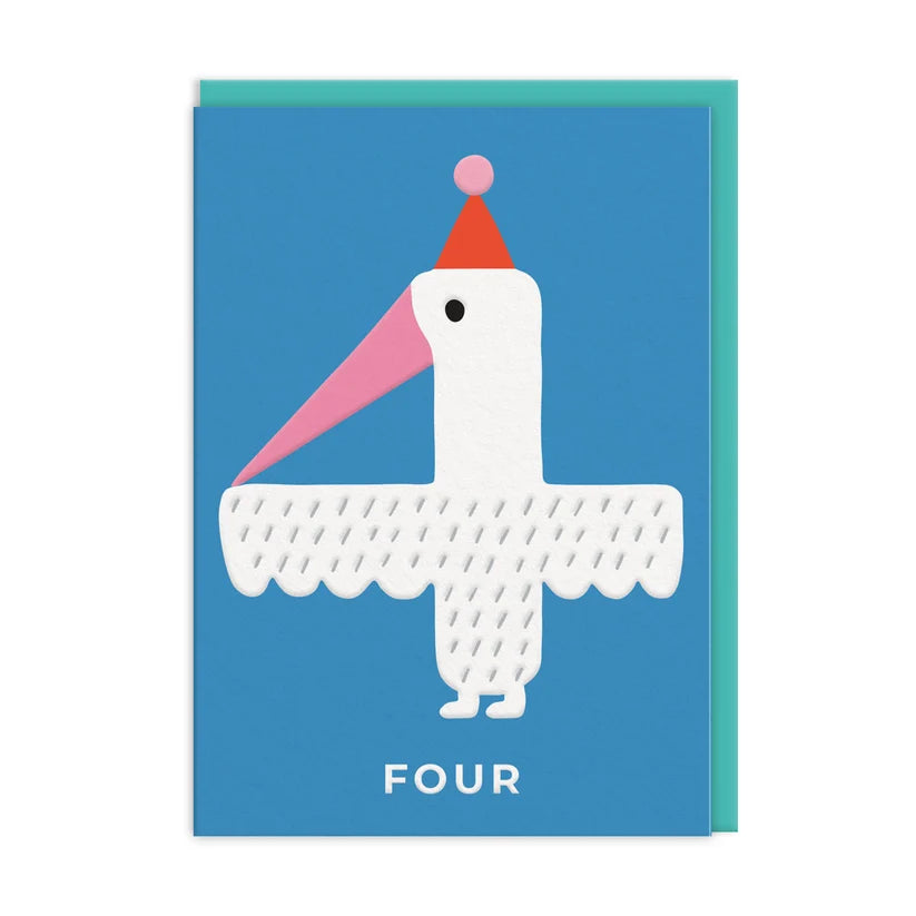 Birthday Card Number 4 Tropical Bird