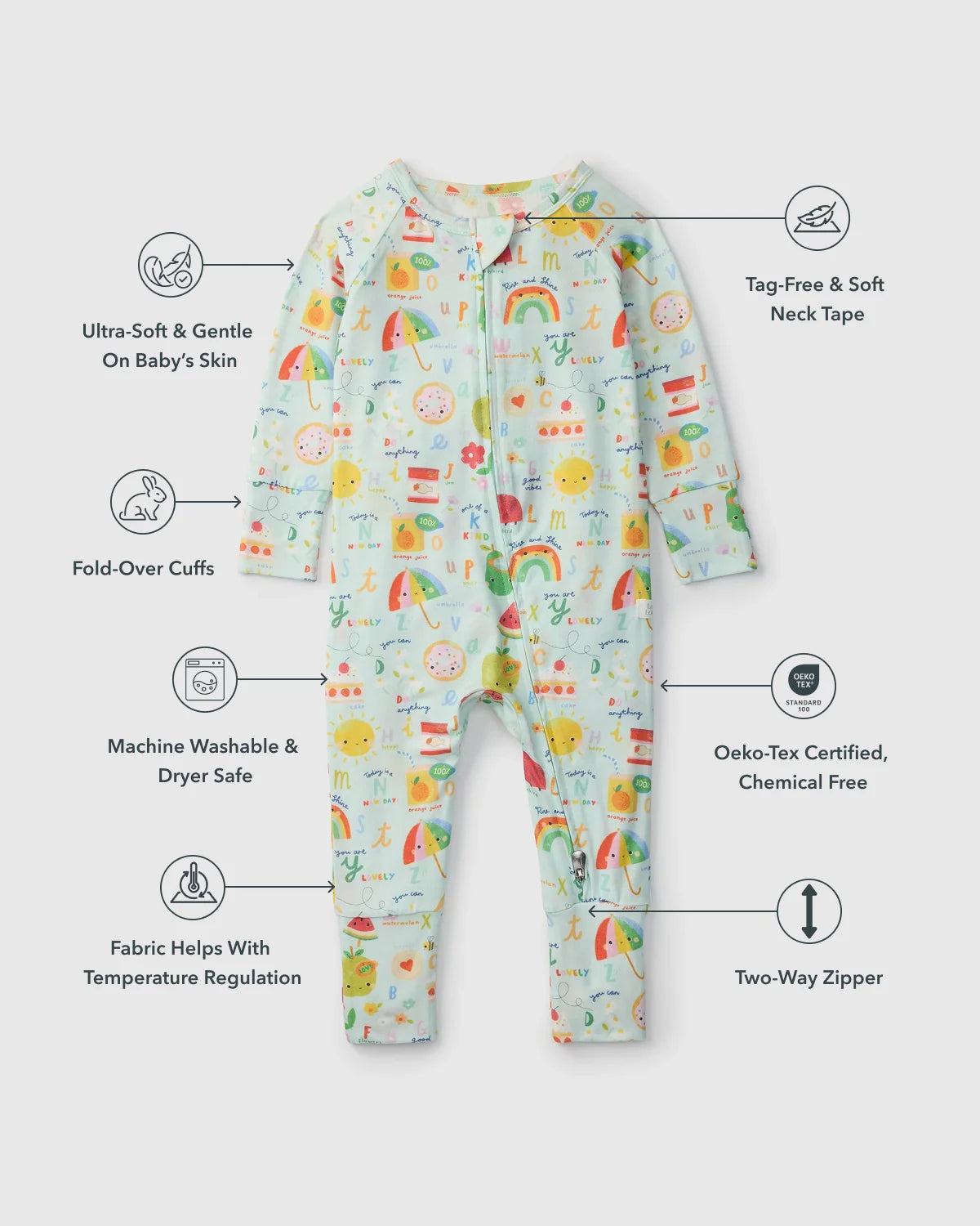 Loulou Lollipop Sleeper - Alphabet Smiles - Various Sizes