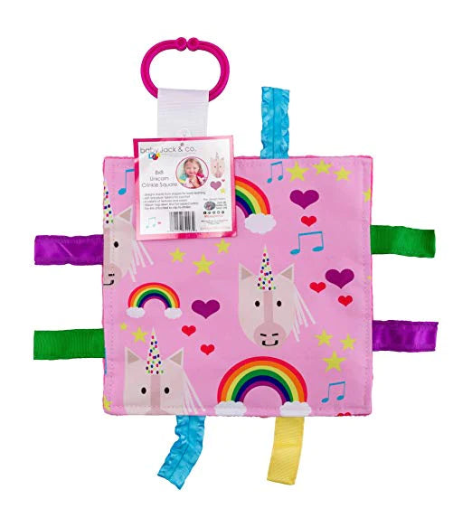 Crinkle Tag Square 8x8 Learning Lovey - Unicorn