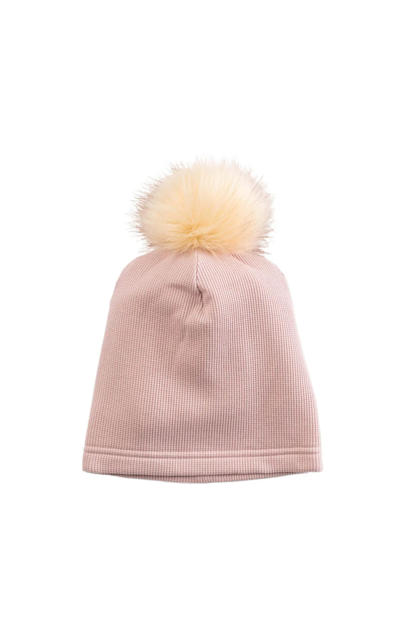 Loulou Lollipop Waffle Pom Pom Hat - Blush Pink - Various Sizes