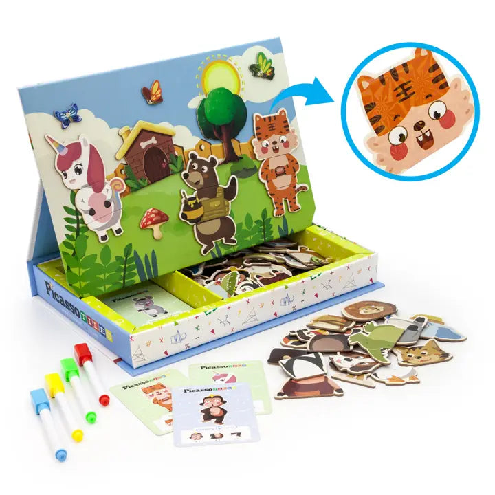 PicassoTiles Mix-and-Match Animal Puzzle Book