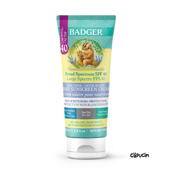 Badger Baby Clear Zinc Sunscreen SPF 40 - 87ml