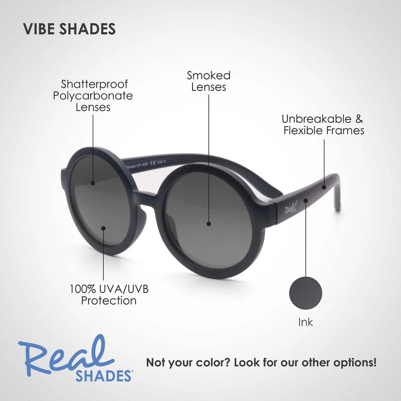 Vibe Unbreakable UV Fashion Sunglasses - Ink Navy - Various Sizes