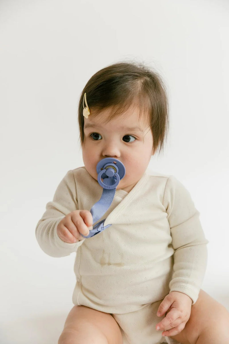 BIBS Colour Pacifier & Loop Clip Gift Set Latex Size 1 - Ivory