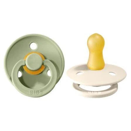 BIBS Pacifier Original COLOUR Latex 2 Pack - Sage/Ivory - Various Sizes