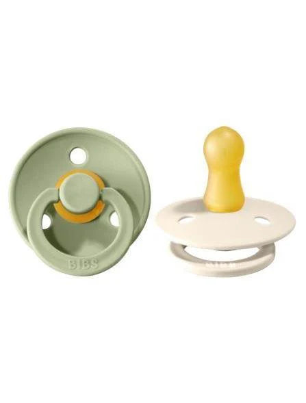 BIBS Pacifier Original COLOUR Latex 2 Pack - Sage/Ivory - Various Sizes