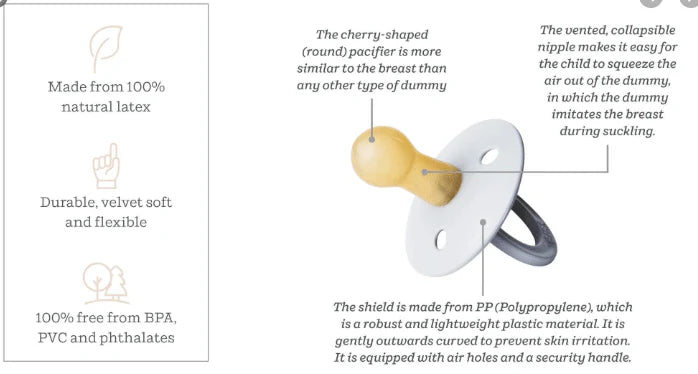 BIBS Pacifier Original COLOUR Latex 2 Pack - Sage/Ivory - Various Sizes