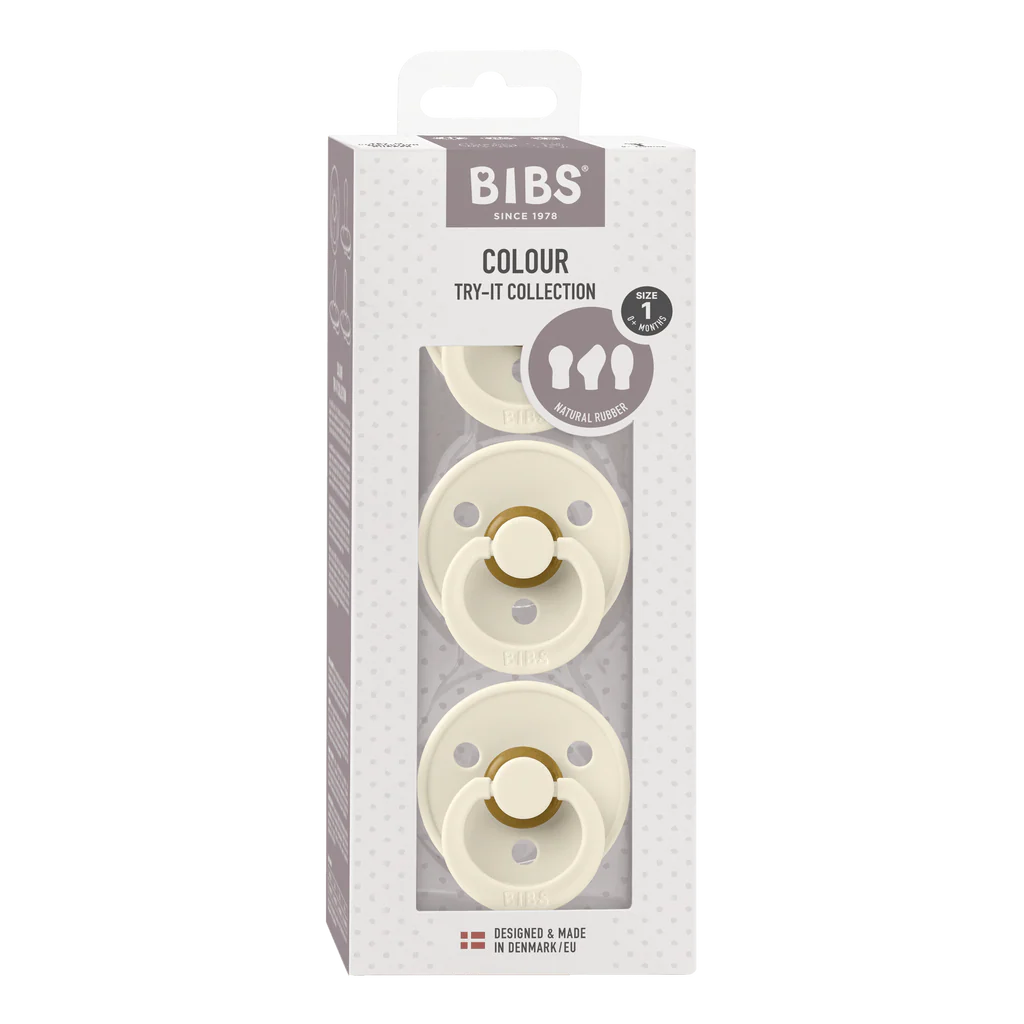 BIBS Pacifier Try-It Collection 3 Pack - Ivory