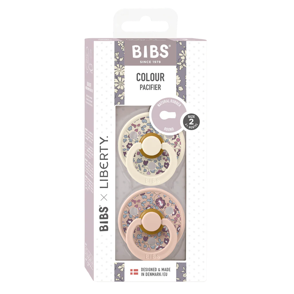 BIBS X Liberty Pacifier Original Colour Latex 2 Pack -  Eloise Blush Mix - Various Sizes