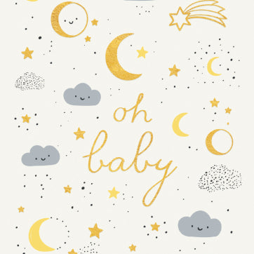 New Baby Card Moon and Stars