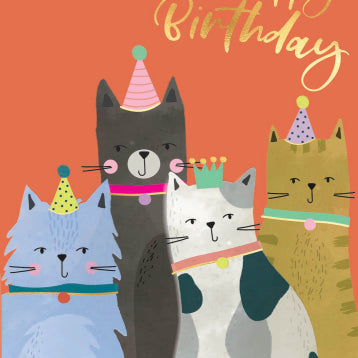 Birthday Card Party Cats