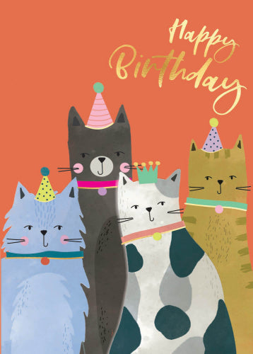 Birthday Card Party Cats