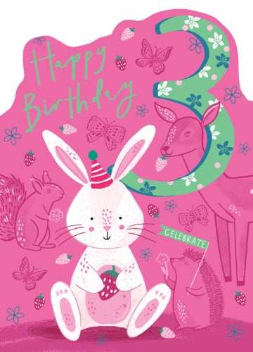 Birthday Card 3rd Bunny Birthday
