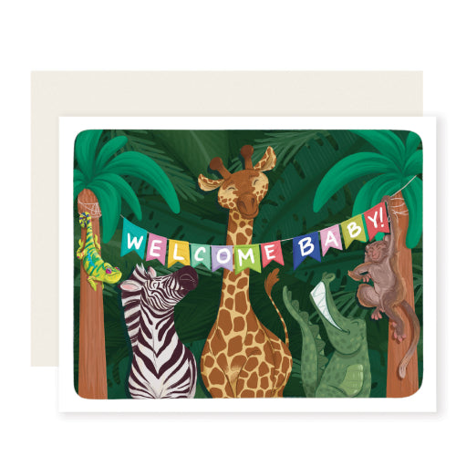 New Baby Card Jungle Baby